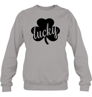 Lucky St Patrick's Day Shirt Unisex Fleece Pullover Sweatshirt