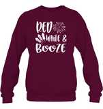 Red White And Booze 4th Of July Shirt Unisex Fleece Pullover Sweatshirt