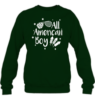 All American Boy 4th Of July Shirt Unisex Fleece Pullover Sweatshirt