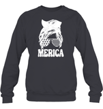 Merica Mom Bun 4th Of July Shirt Unisex Fleece Pullover Sweatshirt