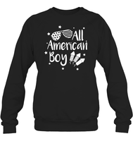 All American Boy 4th Of July Shirt Unisex Fleece Pullover Sweatshirt