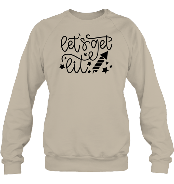 Let's Get Lit 4th Of July Shirt Unisex Fleece Pullover Sweatshirt