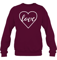 Love In Heart Valentine's Day Unisex Fleece Pullover Sweatshirt