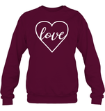 Love In Heart Valentine's Day Unisex Fleece Pullover Sweatshirt