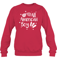 All American Boy 4th Of July Shirt Unisex Fleece Pullover Sweatshirt