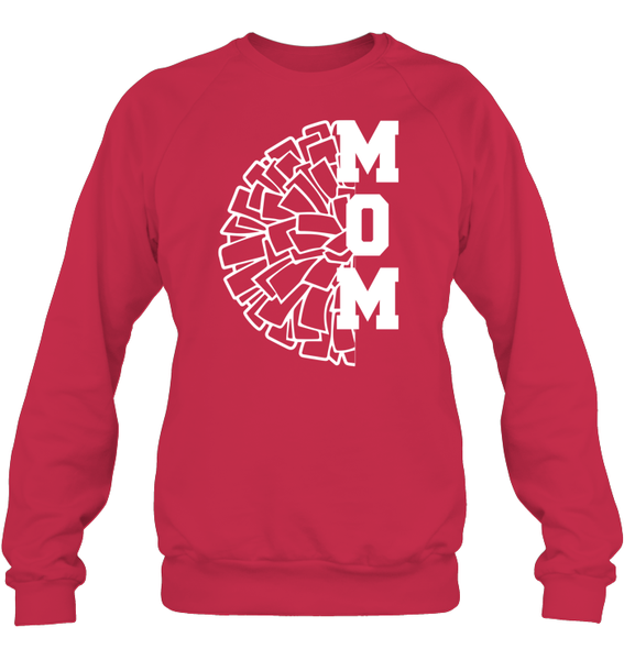 Cheer Mom With Pom Pom Unisex Fleece Pullover Sweatshirt