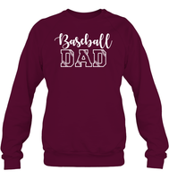 Baseball Dad Shirt Unisex Fleece Pullover Sweatshirt With Baseball Stripes