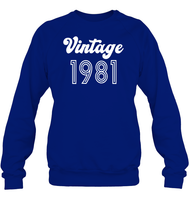 1981 Retro Vintage Birth Year Blast Unisex Fleece Pullover Sweatshirt