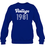 1981 Retro Vintage Birth Year Blast Unisex Fleece Pullover Sweatshirt