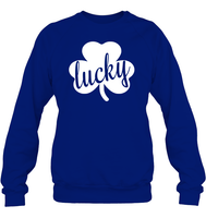 Lucky St Patrick's Day Shirt Unisex Fleece Pullover Sweatshirt