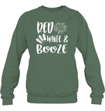 Red White And Booze 4th Of July Shirt Unisex Fleece Pullover Sweatshirt