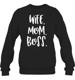 Wife Mom Boss Family Shirt Unisex Fleece Pullover Sweatshirt