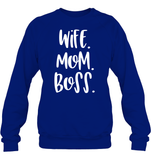 Wife Mom Boss Family Shirt Unisex Fleece Pullover Sweatshirt