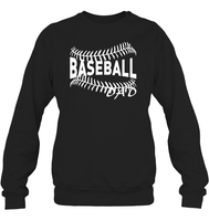 Baseball Dad Shirt Unisex Fleece Pullover Sweatshirt With Baseball Stripes