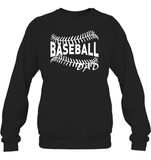 Baseball Dad Shirt Unisex Fleece Pullover Sweatshirt With Baseball Stripes
