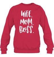 Wife Mom Boss Family Shirt Unisex Fleece Pullover Sweatshirt