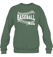 Baseball Mom Shirt Unisex Fleece Pullover Sweatshirt With Baseball Stripes