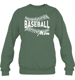 Baseball Mom Shirt Unisex Fleece Pullover Sweatshirt With Baseball Stripes