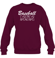 Baseball Mom Shirt Unisex Fleece Pullover Sweatshirt With Baseball Stripes