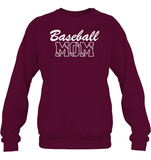 Baseball Mom Shirt Unisex Fleece Pullover Sweatshirt With Baseball Stripes