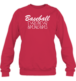 Baseball Mom Shirt Unisex Fleece Pullover Sweatshirt With Baseball Stripes