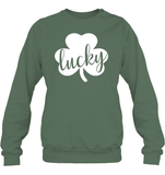 Lucky St Patrick's Day Shirt Unisex Fleece Pullover Sweatshirt
