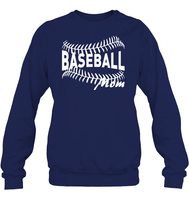 Baseball Mom Shirt Unisex Fleece Pullover Sweatshirt With Baseball Stripes