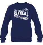 Baseball Mom Shirt Unisex Fleece Pullover Sweatshirt With Baseball Stripes