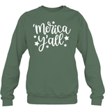 Merica Yall 4th Of July Shirt Unisex Fleece Pullover Sweatshirt