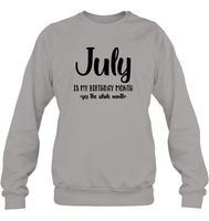 July Birthday Month Unisex Fleece Pullover Sweatshirt