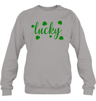 Lucky St Patrick's Day Shirt Unisex Fleece Pullover Sweatshirt