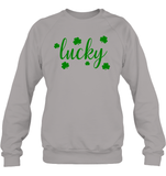 Lucky St Patrick's Day Shirt Unisex Fleece Pullover Sweatshirt