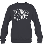 Merica Yall 4th Of July Shirt Unisex Fleece Pullover Sweatshirt