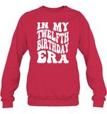 In My Twelfth Birthday Era Birthday Shirt Unisex Fleece Pullover Sweatshirt
