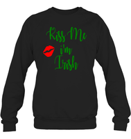 Kiss Me, I'm Irish St Patrick's Day Shirt Unisex Fleece Pullover Sweatshirt