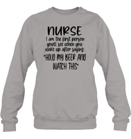 Nurse Hold My Beer Nurse Shirt Unisex Fleece Pullover Sweatshirt