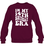 In My 14th Birthday Era Birthday Shirt Unisex Fleece Pullover Sweatshirt
