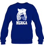 Merica Mom Bun 4th Of July Shirt Unisex Fleece Pullover Sweatshirt