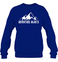Adventure Awaits Unisex Fleece Pullover Sweatshirt