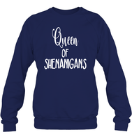 Queen of Shenanigans St Patrick's Day Shirt Unisex Fleece Pullover Sweatshirt