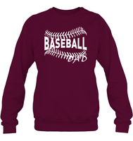 Baseball Dad Shirt Unisex Fleece Pullover Sweatshirt With Baseball Stripes
