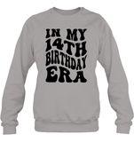 In My 14th Birthday Era Birthday Shirt Unisex Fleece Pullover Sweatshirt