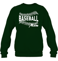 Baseball Mom Shirt Unisex Fleece Pullover Sweatshirt With Baseball Stripes