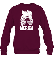 Merica Mom Bun 4th Of July Shirt Unisex Fleece Pullover Sweatshirt