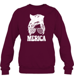 Merica Mom Bun 4th Of July Shirt Unisex Fleece Pullover Sweatshirt