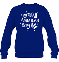 All American Boy 4th Of July Shirt Unisex Fleece Pullover Sweatshirt