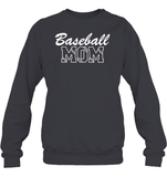 Baseball Mom Shirt Unisex Fleece Pullover Sweatshirt With Baseball Stripes