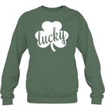 Lucky St Patrick's Day Shirt Unisex Fleece Pullover Sweatshirt