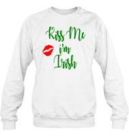 Kiss Me, I'm Irish St Patrick's Day Shirt Unisex Fleece Pullover Sweatshirt