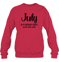 July Birthday Month Unisex Fleece Pullover Sweatshirt